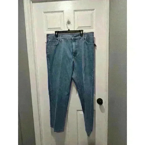 Lands' End Men's Traditional Fit Jeans 38x32‎ Square Rigger Straight Blue Denim - Picture 1 of 6